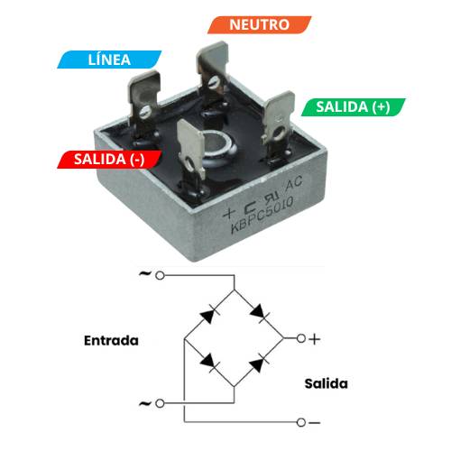 Pines Puente rectificador KBPC5010